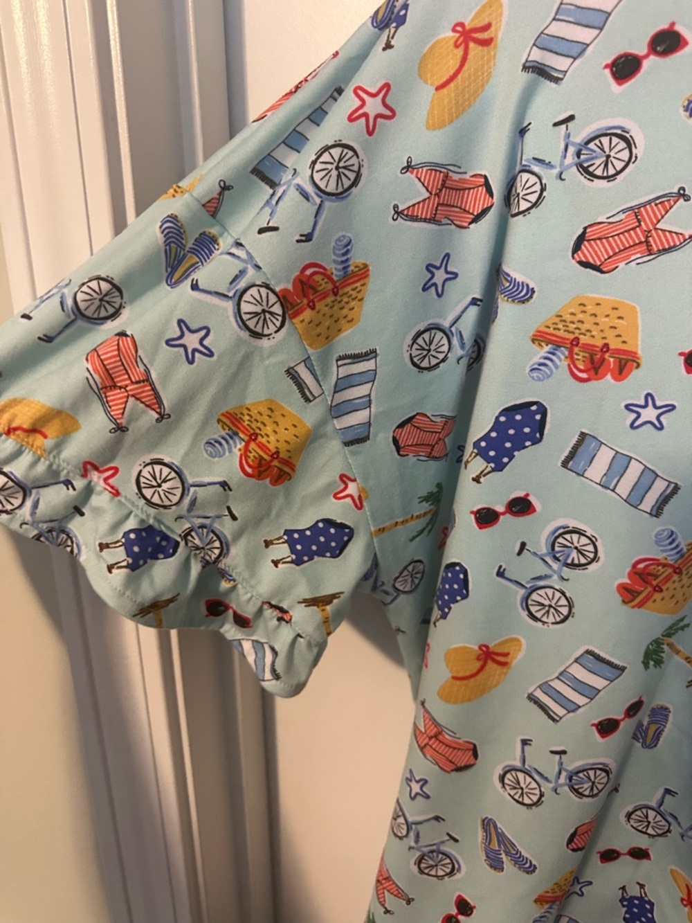 Cuddl Duds Light Blue Beach Print Pajama Set - Picture 5 of 6